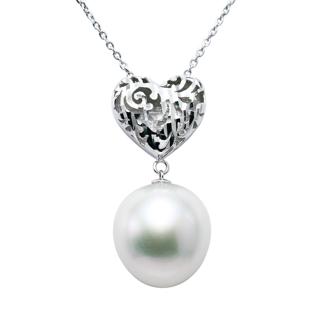 South Sea white pearl reversible pendant necklace | PX05459