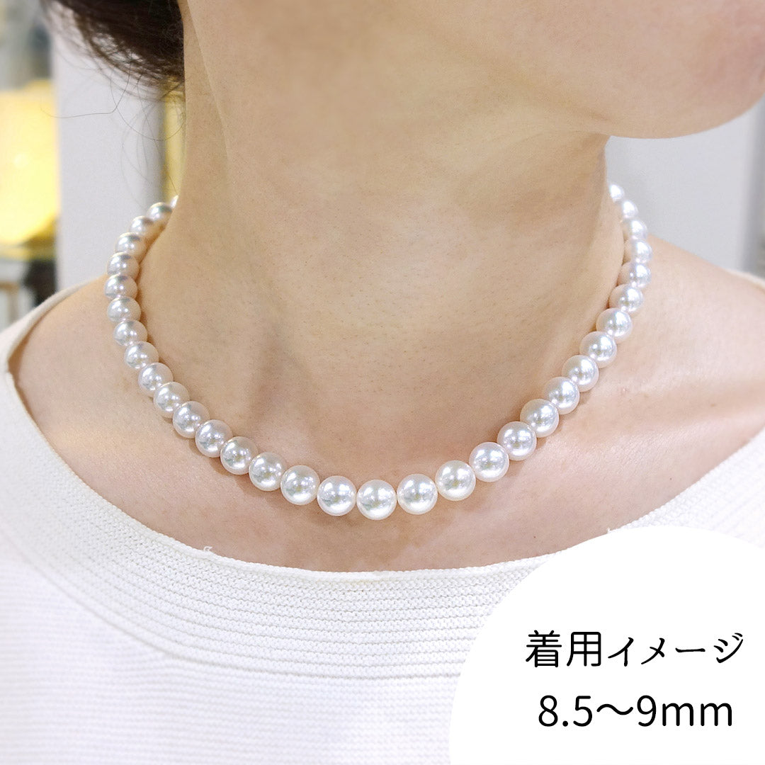 <tc>Untoned Akoya Pearl Necklace ｜ 8.5 ～ 9.0mm ｜ NJ04200</tc>
