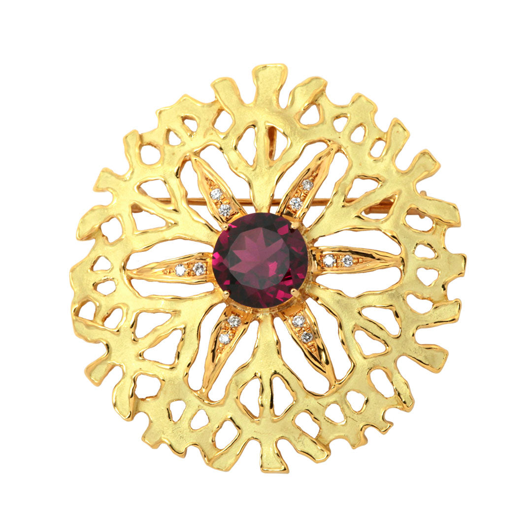 Rhodolite garnet brooch (also used as a pendant top) ｜ BX01638