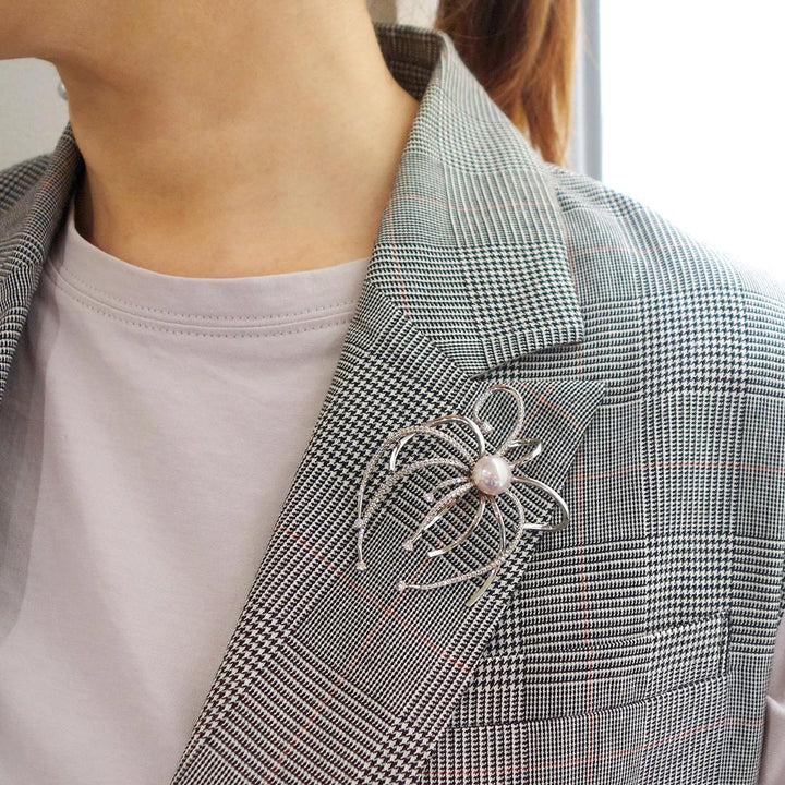 Freshwater Pearl & Diamond Brooch ｜ BX01767