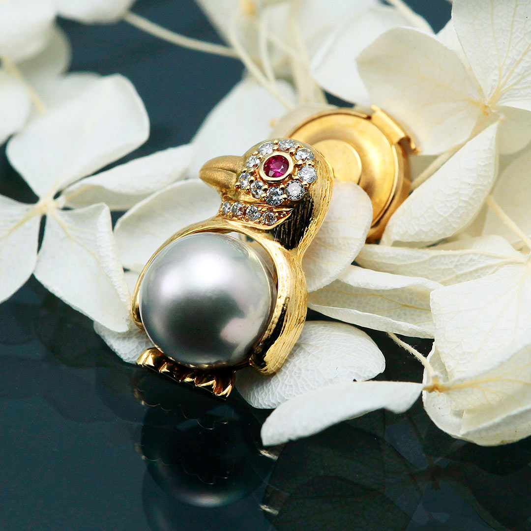 南洋黒蝶真珠パール タックピンブローチ ｜ BX01980