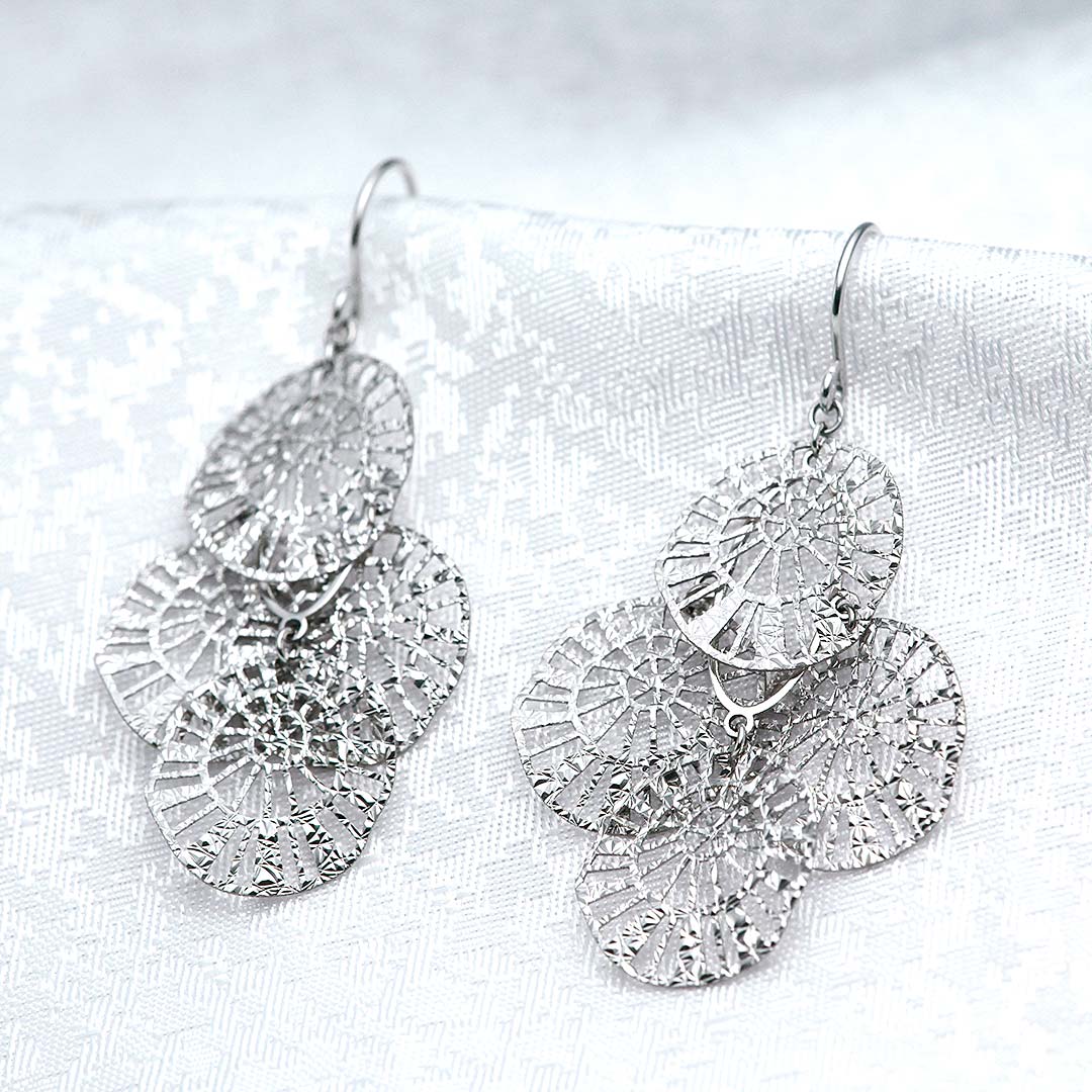 White gold earrings ｜ EP03459