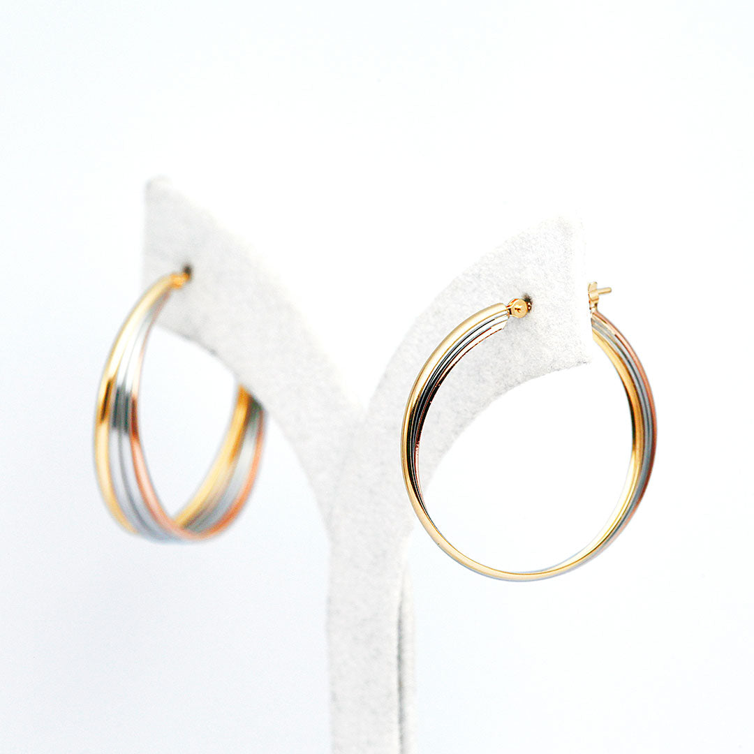 <tc>Yellow Gold x Pink Gold x Platinum Earrings ｜ EP03492</tc>