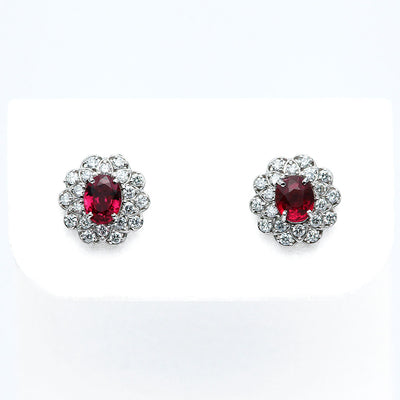 Pigeon blood & unheated ruby ​​earrings ｜ EP03585