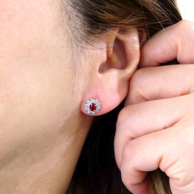 Pigeon blood & unheated ruby ​​earrings ｜ EP03585