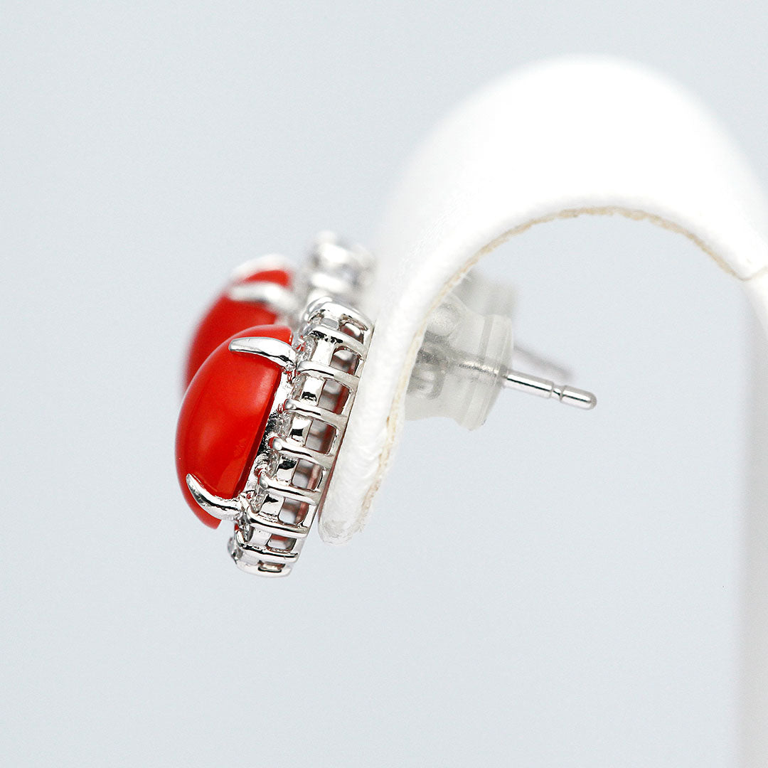 珊瑚ピアス 楽天市場】赤珊瑚 10.27ct/7.28ct 約13mm ピアス K18YG イエロー