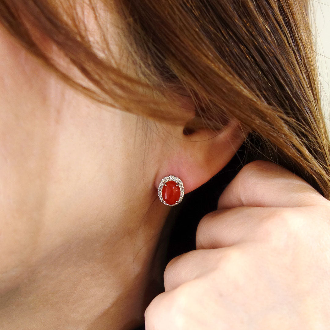 桃色珊瑚と赤珊瑚のピアス 楽天市場】血赤珊瑚 イヤリング ピアス サンゴ さんご K10 10金