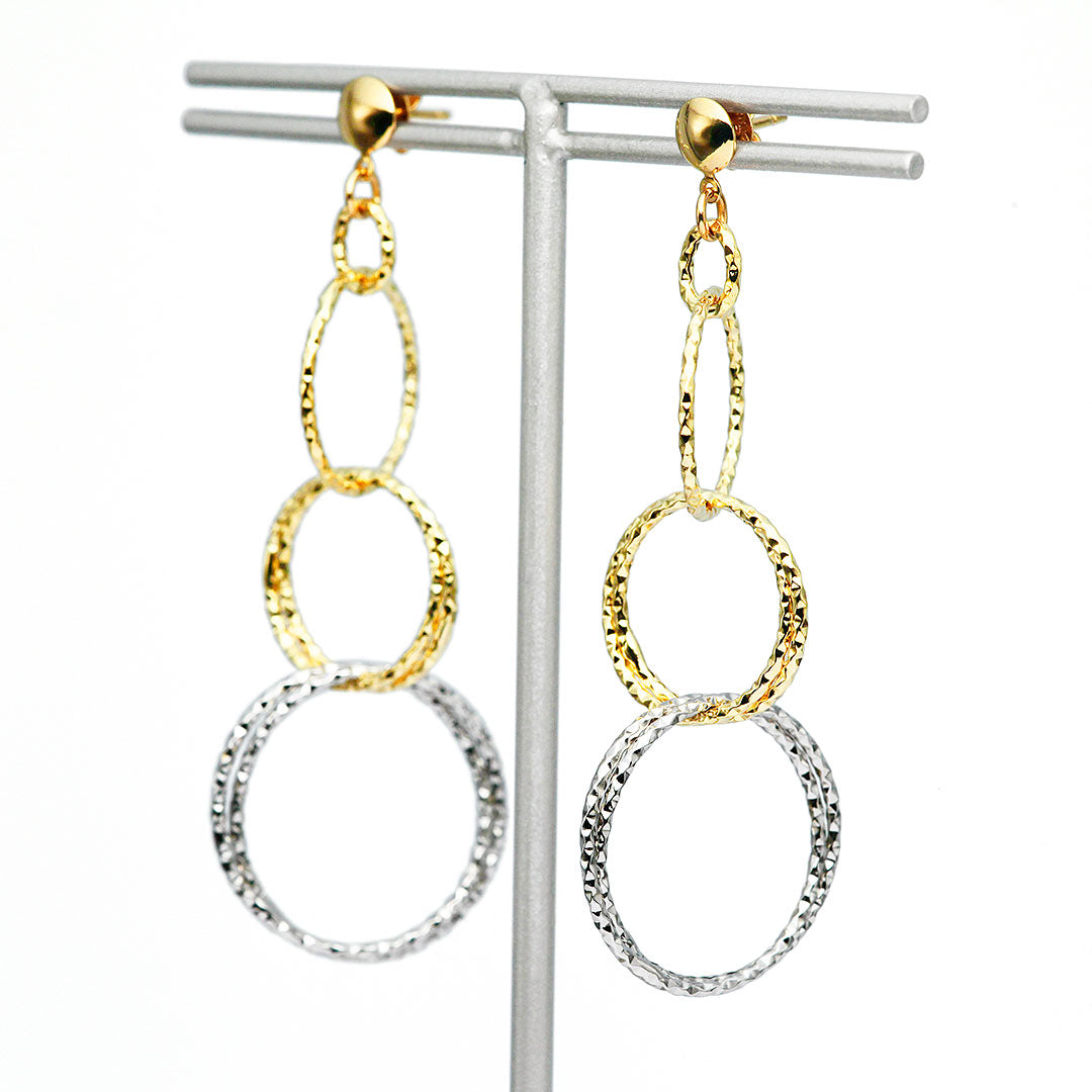 Yellow gold x white gold earrings ｜ EP03651