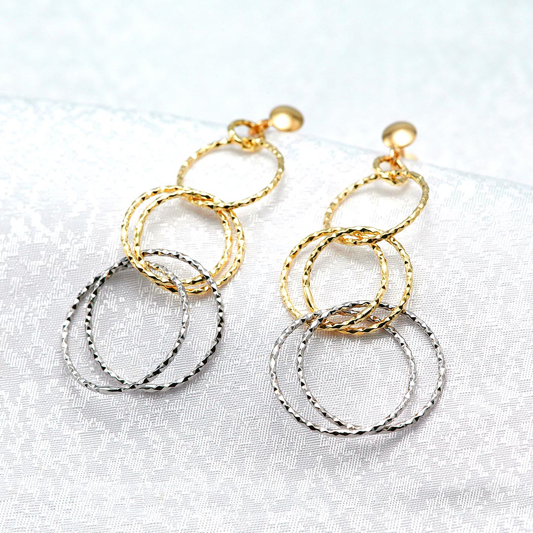 Yellow gold x white gold earrings ｜ EP03651