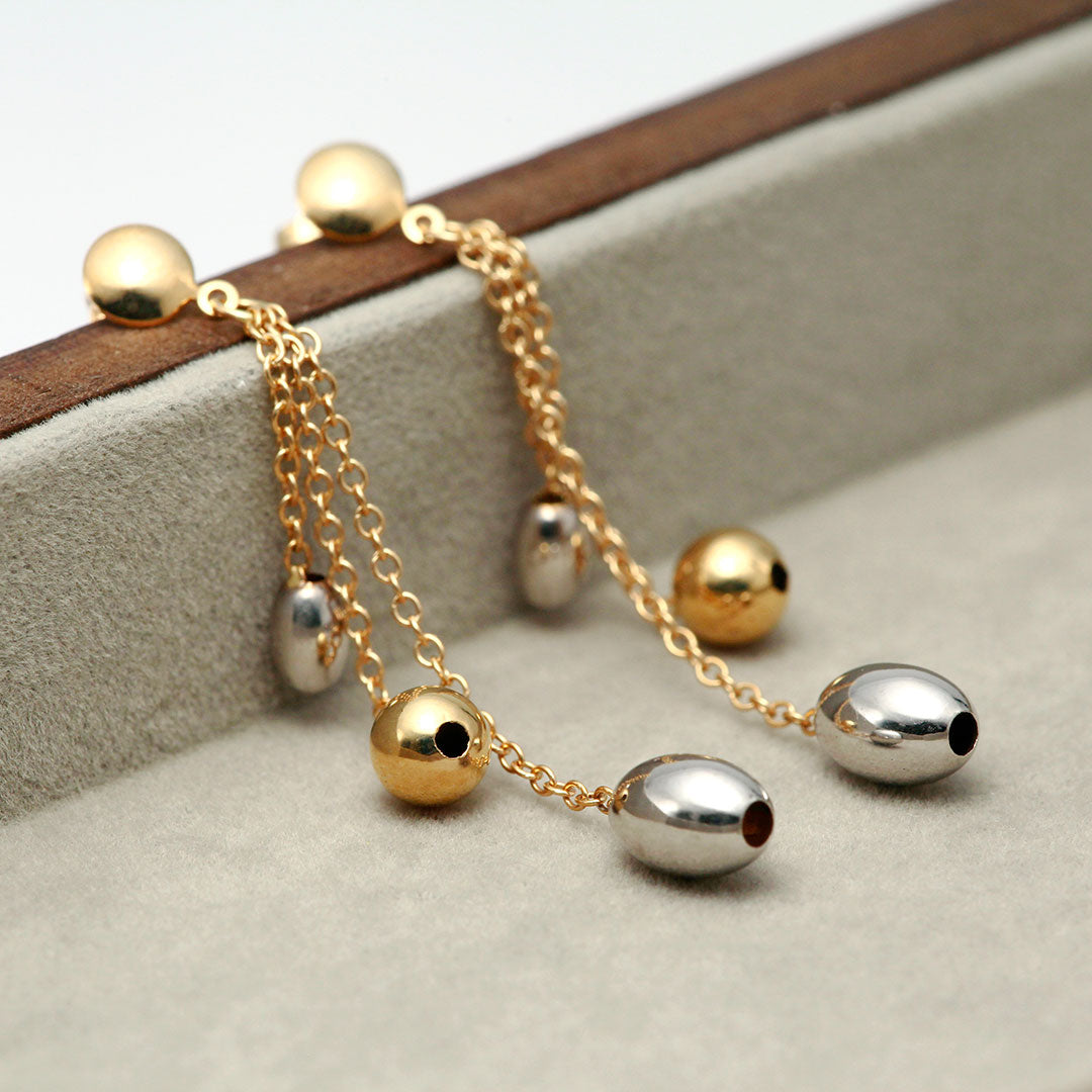 イエローゴールド×ホワイトゴールド ピアス ｜ EP03654