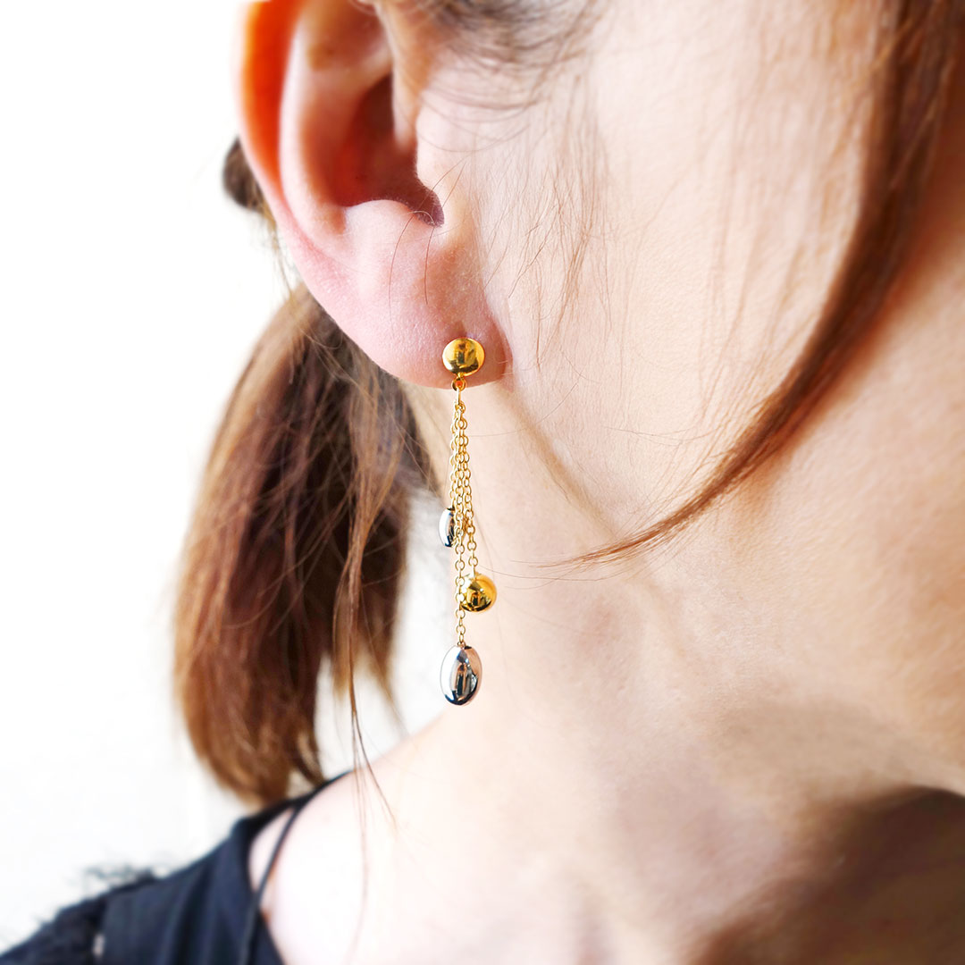 イエローゴールド×ホワイトゴールド ピアス ｜ EP03654