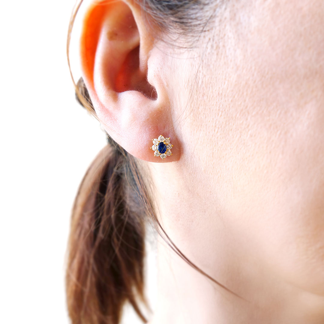1点作品⭐︎ 大粒サファイアピアス　イヤリングに変更可能☺︎ 43e9c0c5c0da1055a6ae2df902674f