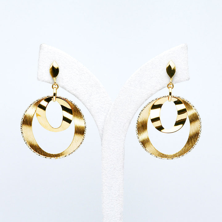 <tc>Yellow gold x white gold earrings ｜ EP03875</tc>