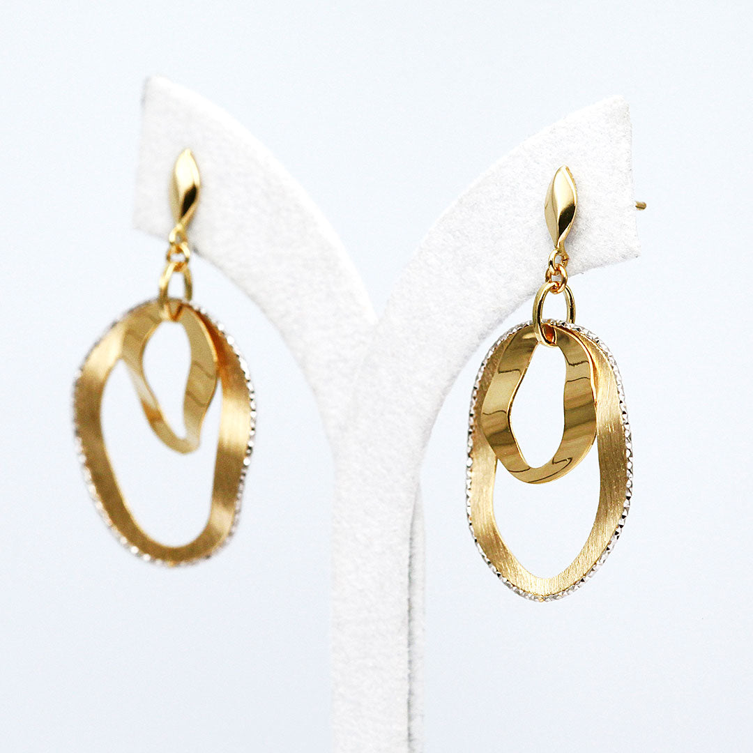 <tc>Yellow gold x white gold earrings ｜ EP03875</tc>