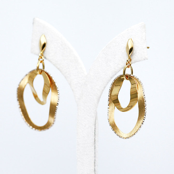 <tc>Yellow gold x white gold earrings ｜ EP03875</tc>