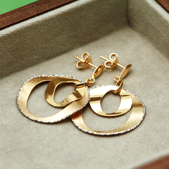 <tc>Yellow gold x white gold earrings ｜ EP03875</tc>