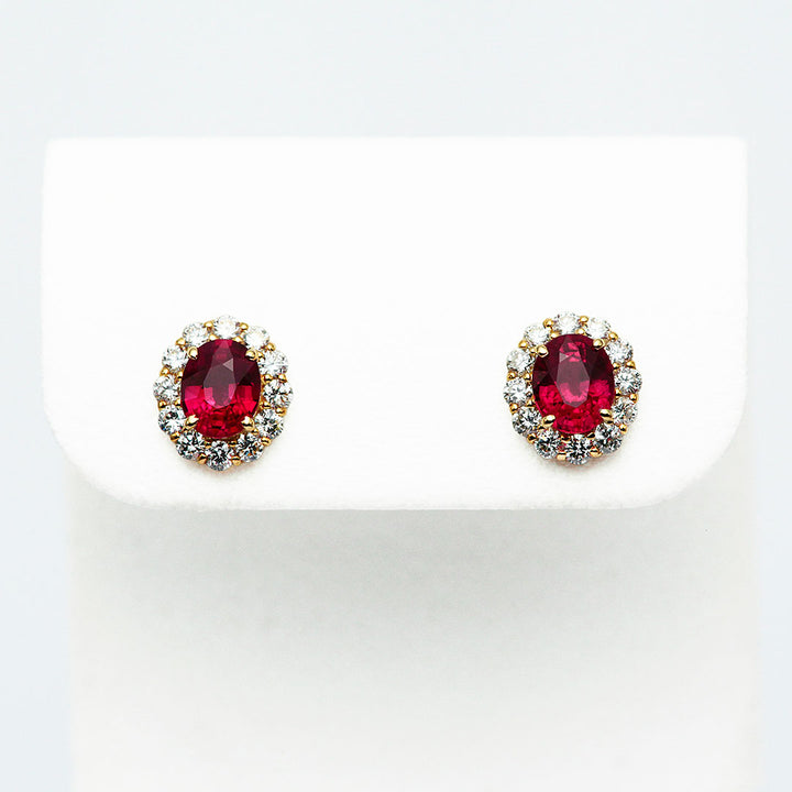 <tc>Pigeon blood Ruby (Myanmar) Earrings ｜ EP03884</tc>
