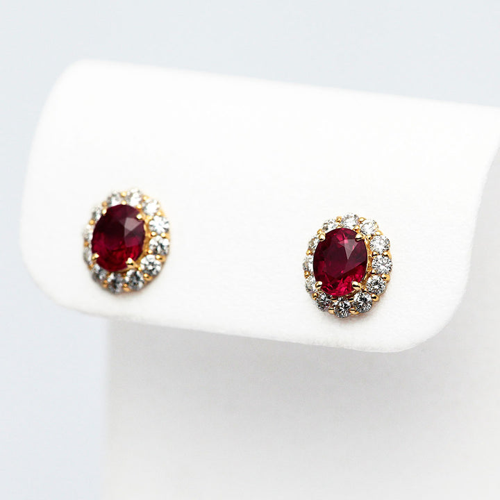<tc>Pigeon blood Ruby (Myanmar) Earrings ｜ EP03884</tc>