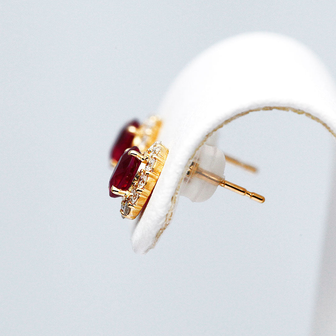 <tc>Pigeon blood Ruby (Myanmar) Earrings ｜ EP03884</tc>