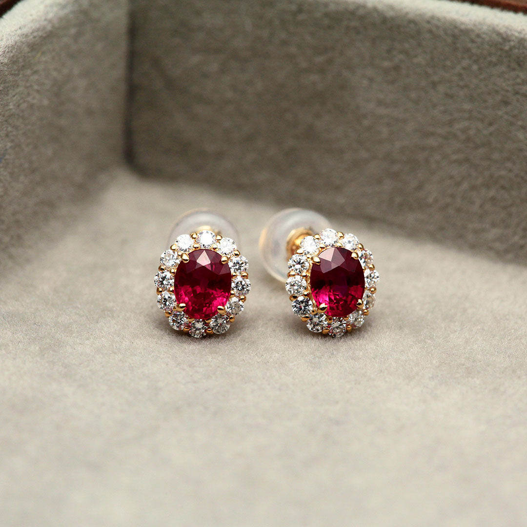 <tc>Pigeon blood Ruby (Myanmar) Earrings ｜ EP03884</tc>