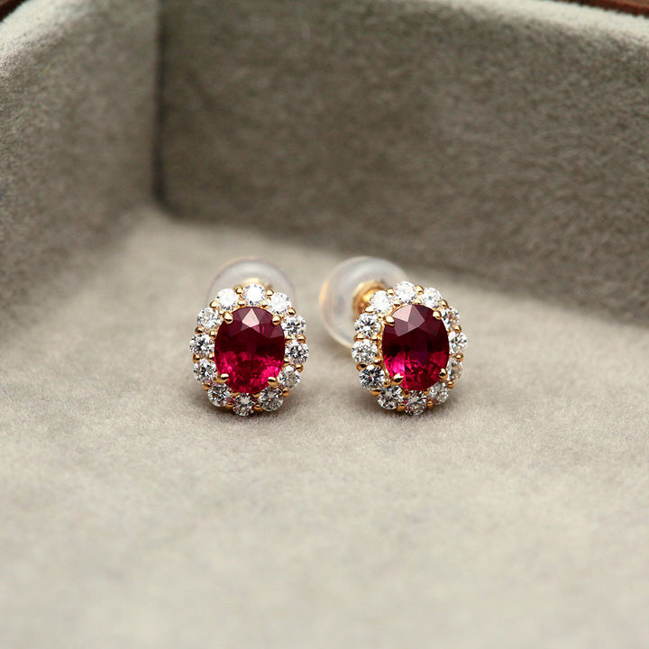 <tc>Pigeon blood Ruby (Myanmar) Earrings ｜ EP03884</tc>