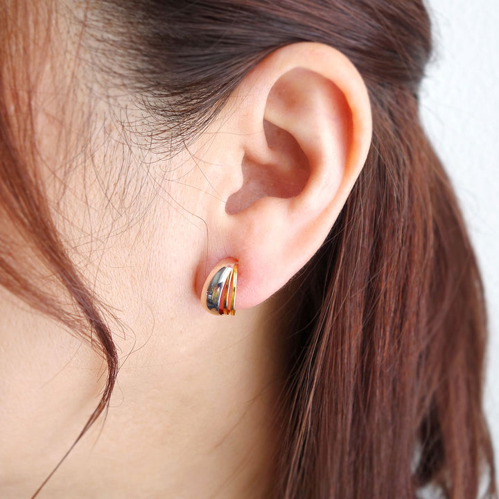 イエローゴールド×ホワイトゴールド×ピンクゴールド イヤリング ｜ EX04365