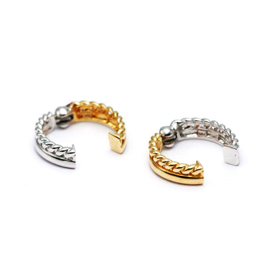 <tc>Yellow Gold x White Gold Earrings ｜ EX04341</tc>