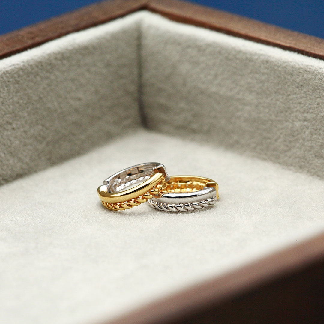 <tc>Yellow Gold x White Gold Earrings ｜ EX04341</tc>