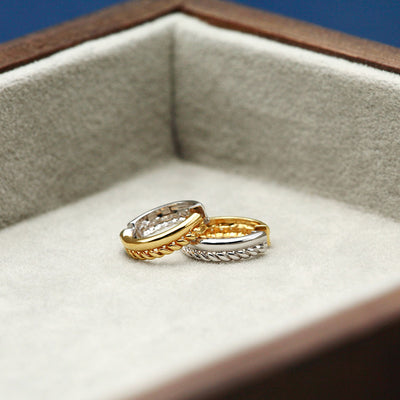 <tc>Yellow Gold x White Gold Earrings ｜ EX04341</tc>