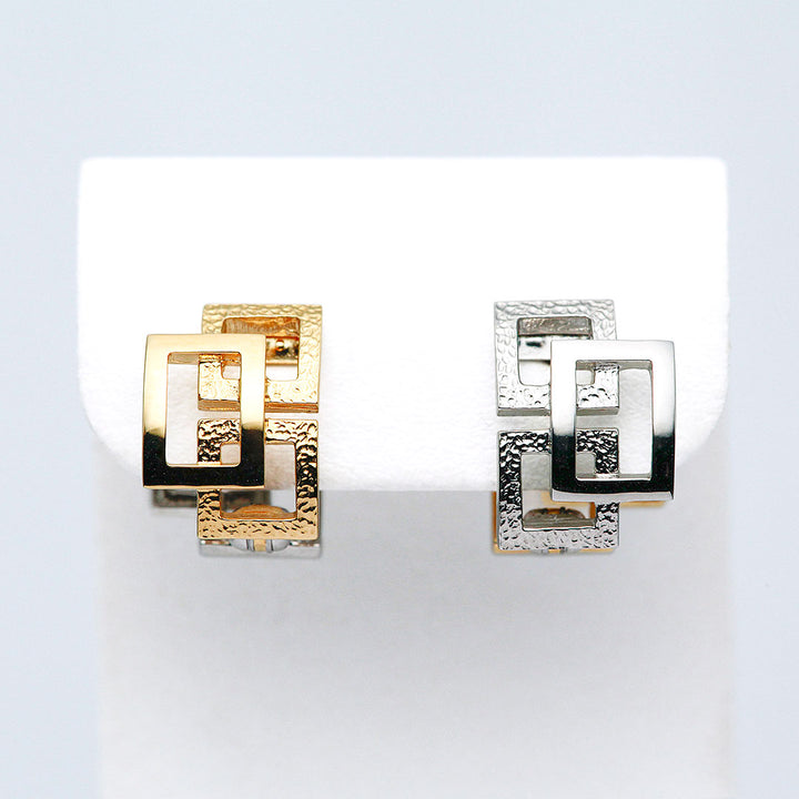 <tc>Platinum x Yellow Gold Earrings ｜ EX04401</tc>