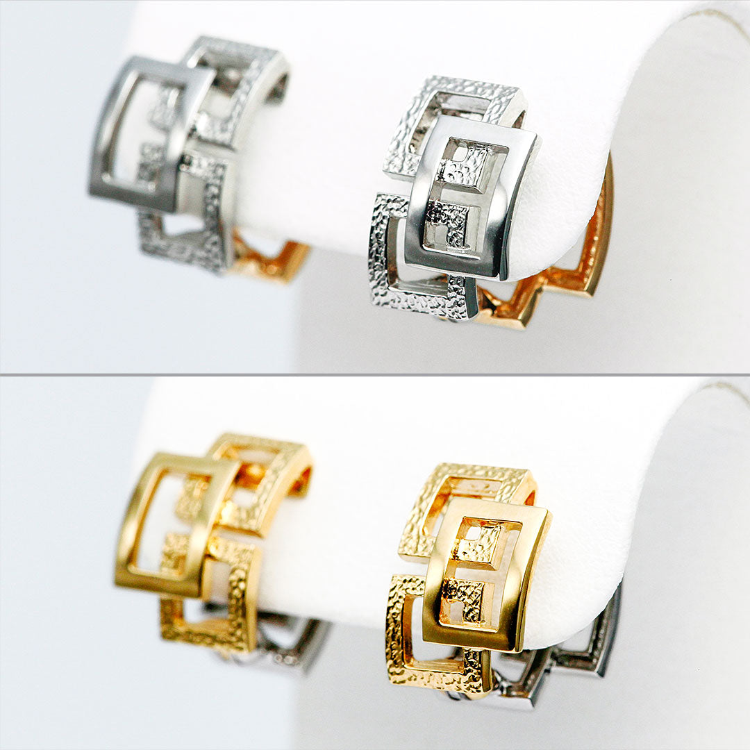 <tc>Platinum x Yellow Gold Earrings ｜ EX04401</tc>