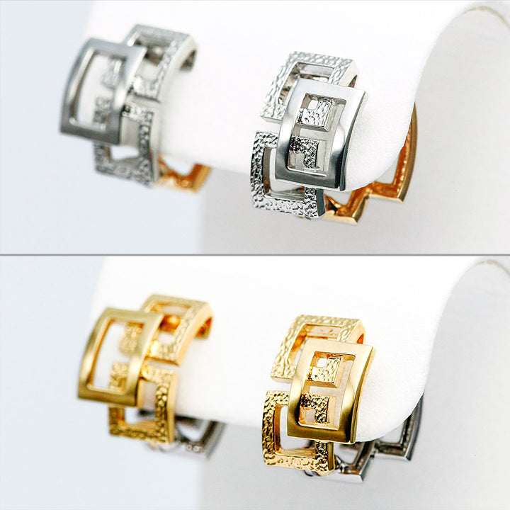 <tc>Platinum x Yellow Gold Earrings ｜ EX04401</tc>