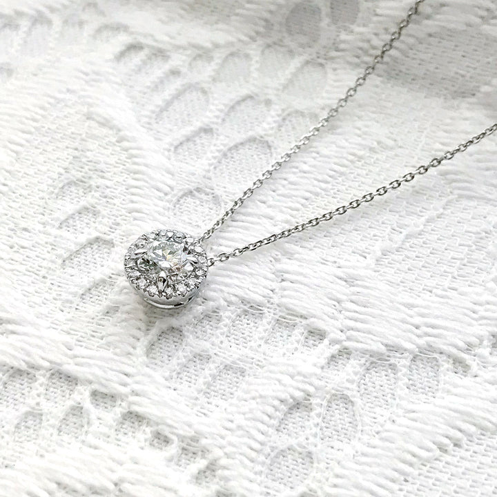 Diamond Halo Design Necklace | PD03744 (0.215ct/E/SI1/VG)