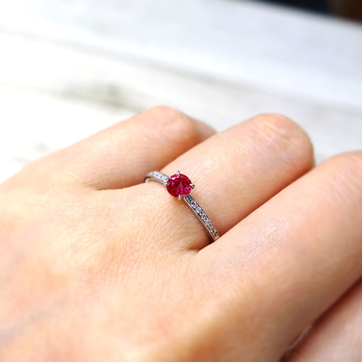 Engagement ring (ruby) (unheated)&Pigeon Blood) | HD02411RU