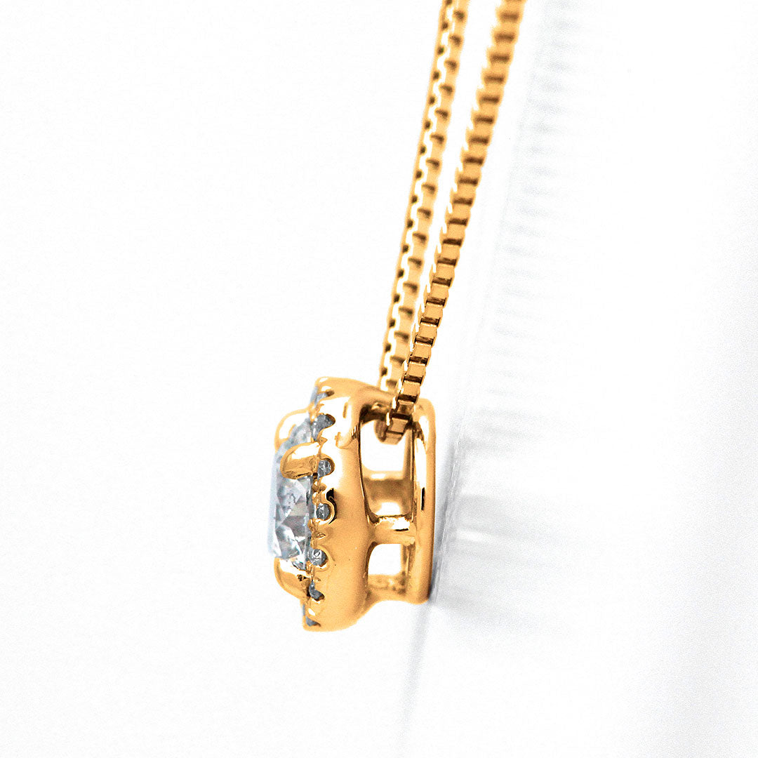 Halo Design Engagement Necklace Made in Pink Gold | Venetian (NELG4507)