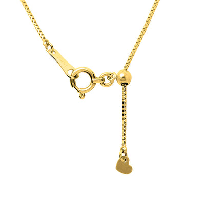 <tc>Yellow gold halo engagement necklace | Box chain (NELK4507)</tc>