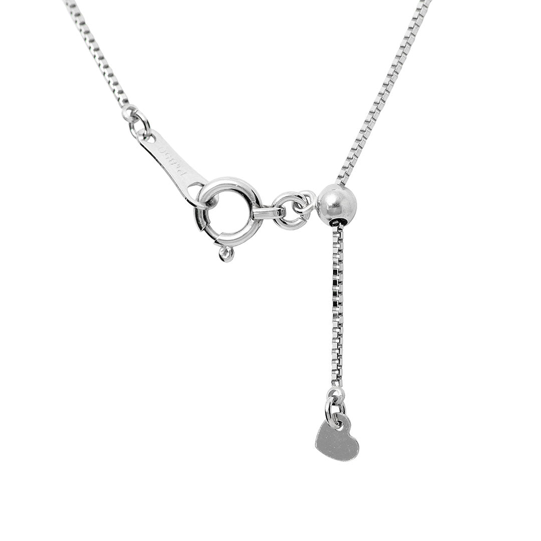 <tc>Platinum halo engagement necklace | Box chain (NELP4507)</tc>