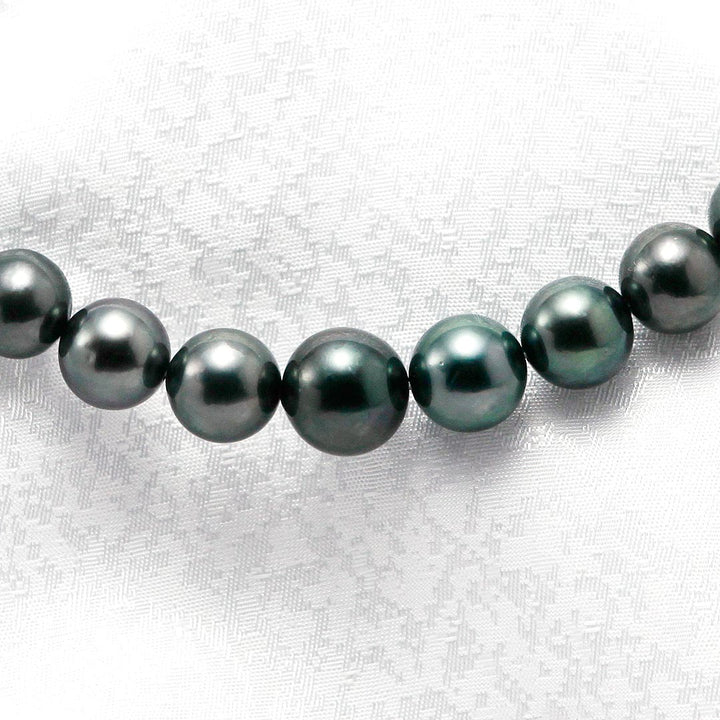 Tahitian black lipped pearl necklace | 8.0-11.4mm | NJ04209