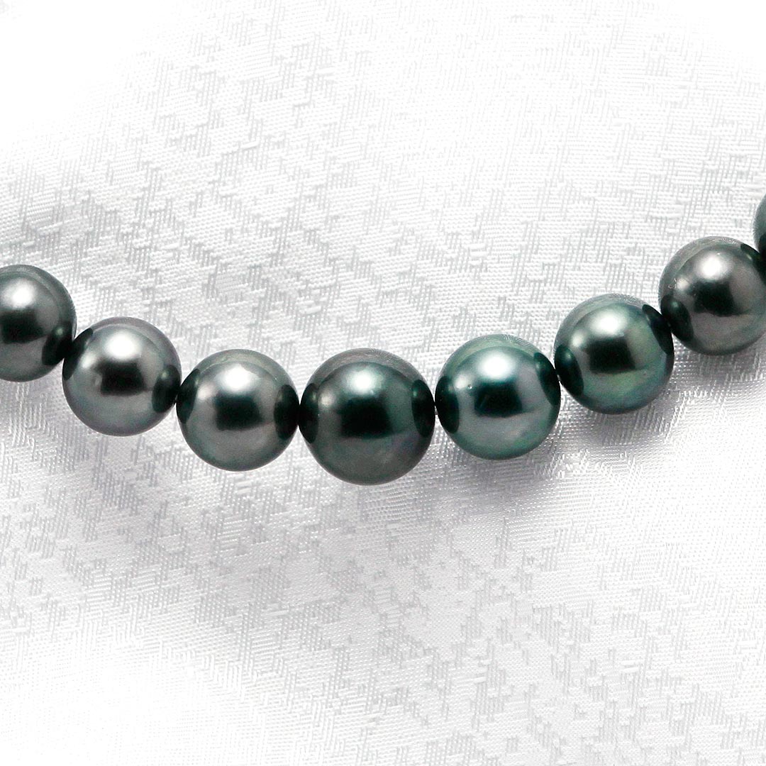<tc>Tahitian black pearl necklace | 8.0-11.4mm | NJ04209</tc>