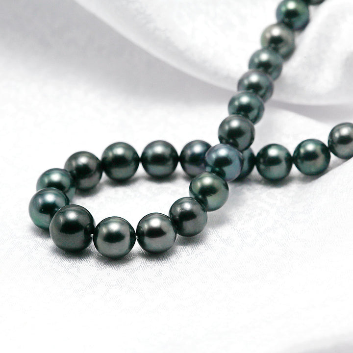 Tahitian black lipped pearl necklace | 8.0-11.4mm | NJ04209