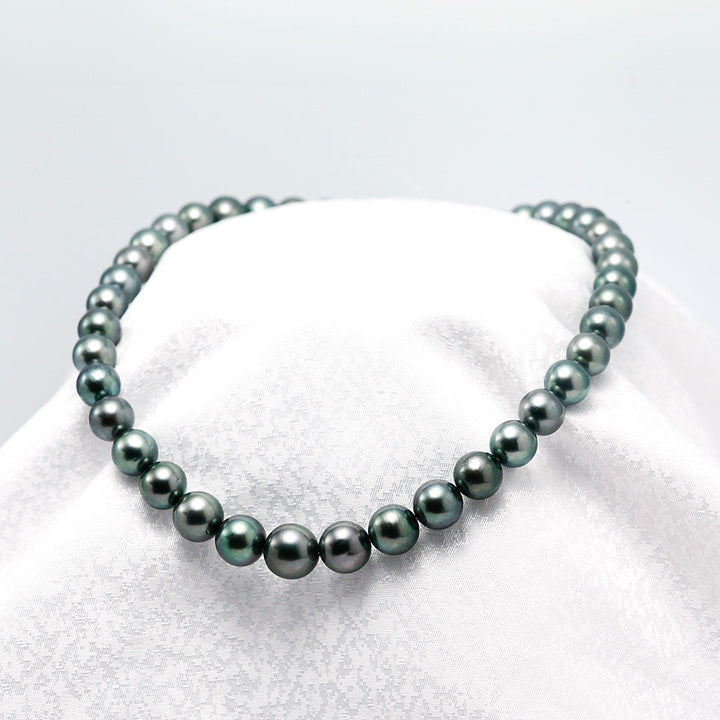 タヒチ黒蝶真珠 ピーコックカラーネックレス ｜ 8.0～11.2mm ｜ NJ04285