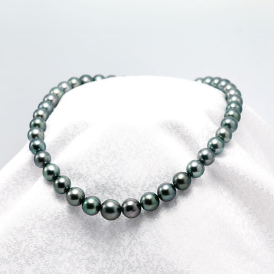 <tc>Tahitian black pearl necklace | 8.1-11.5mm | NJ04210</tc>