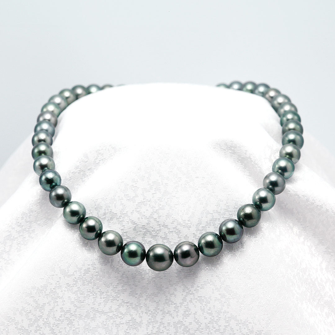 タヒチ黒蝶真珠 ピーコックカラーネックレス ｜ 8.0～11.2mm ｜ NJ04285