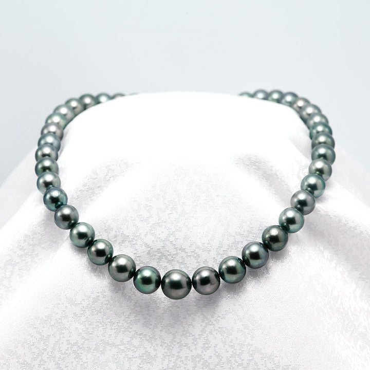 タヒチ黒蝶真珠 ピーコックカラーネックレス ｜ 8.0～11.2mm ｜ NJ04285