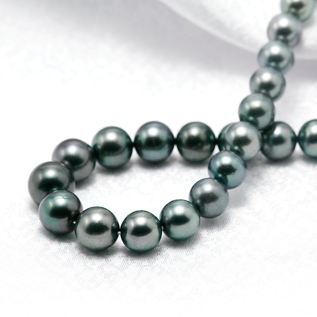 <tc>Tahitian black pearl necklace | 8.1-11.5mm | NJ04210</tc>