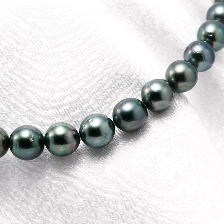 Tahitian black lipped pearl necklace | 8.3-10.9mm | NJ04217