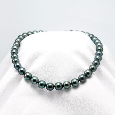 <tc>Tahitian black pearl necklace | 8.3-10.9mm | NJ04217</tc>