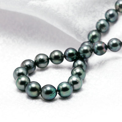 <tc>Tahitian black pearl necklace | 8.3-10.9mm | NJ04217</tc>