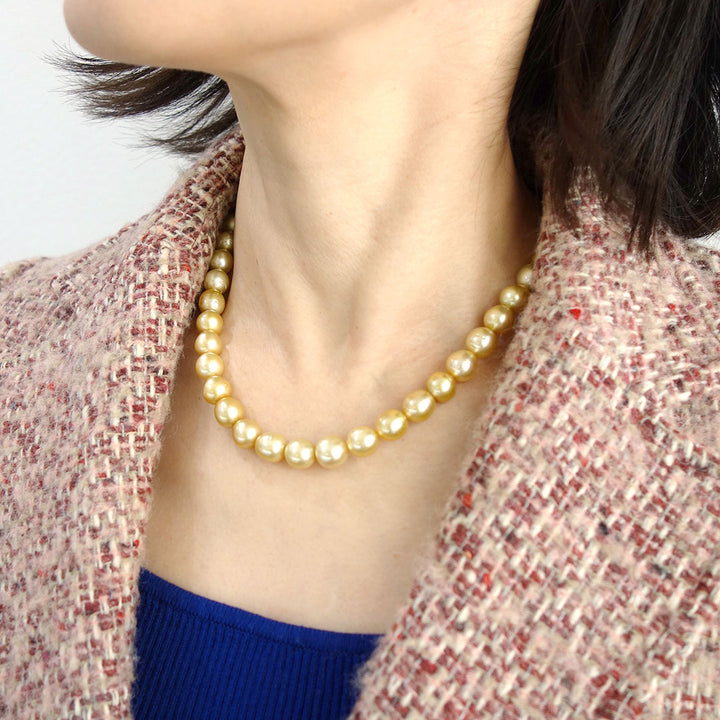 <tc>South Sea Golden Pearl Aurora Tyakin Necklace | NJ04235</tc>