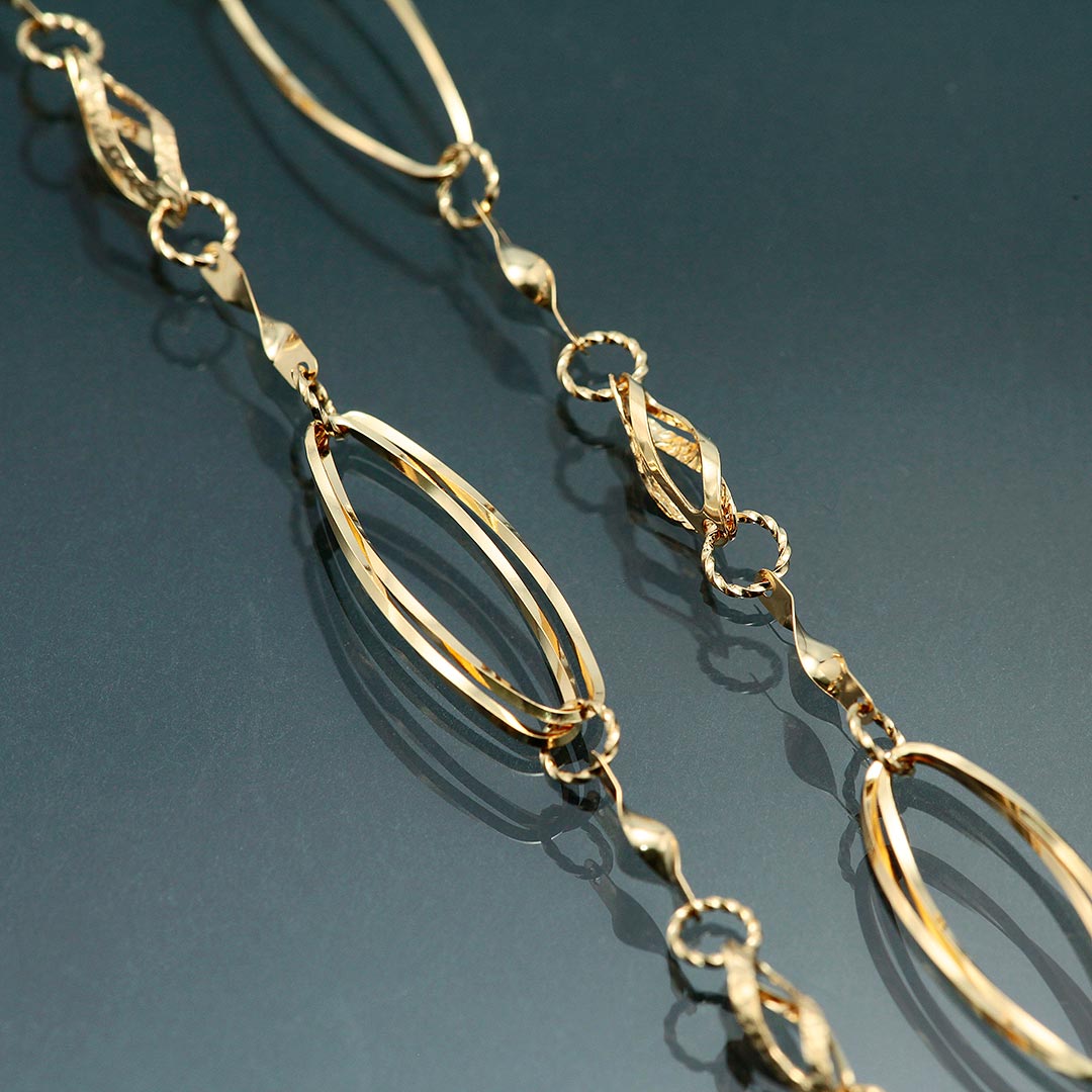 Yellow gold long necklace ｜ NK09211